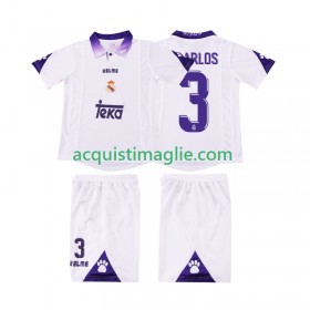 Divisa di Calcio Real Madrid R CARLOS 3 Retro Bambino Prima 1997 1998